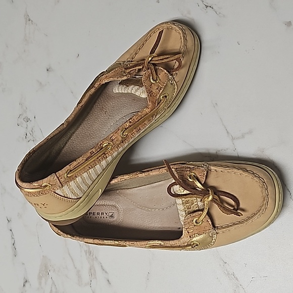 Sperry Top-Sider Gold and Tan Boat Loafer Women's Size 9 - Picture 1 of 8
